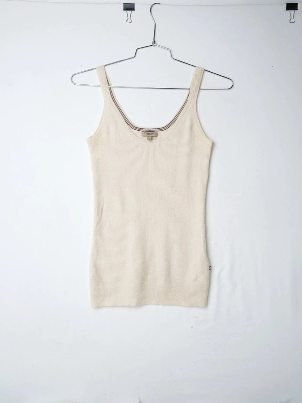 Burberry London Ribbed Knit Tank Top Cashmere